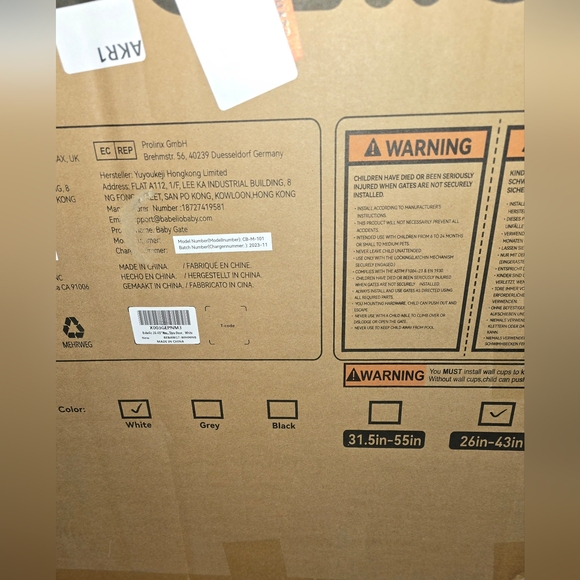 Babelio 34" Extra Tall Baby/Dog Safety Gate - Picture 3 of 5